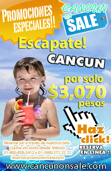 Diseño de Flyer Cancun On Sale.
