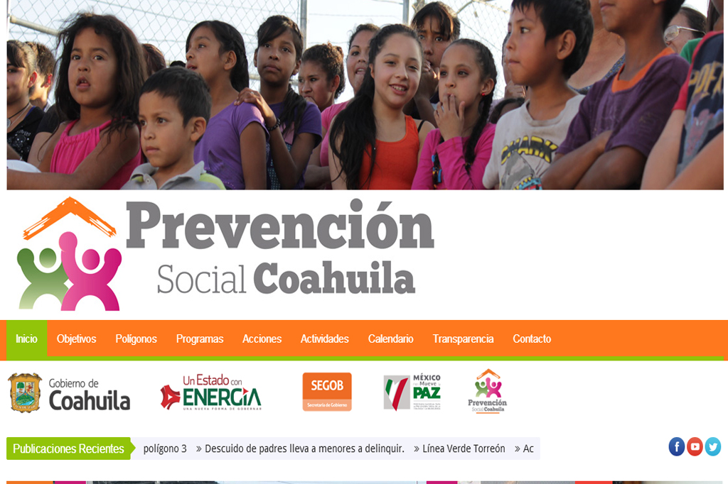 Página web Prevención Coahuila