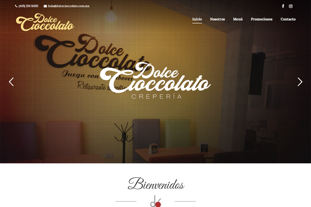Página Web Dolce Cioccolato